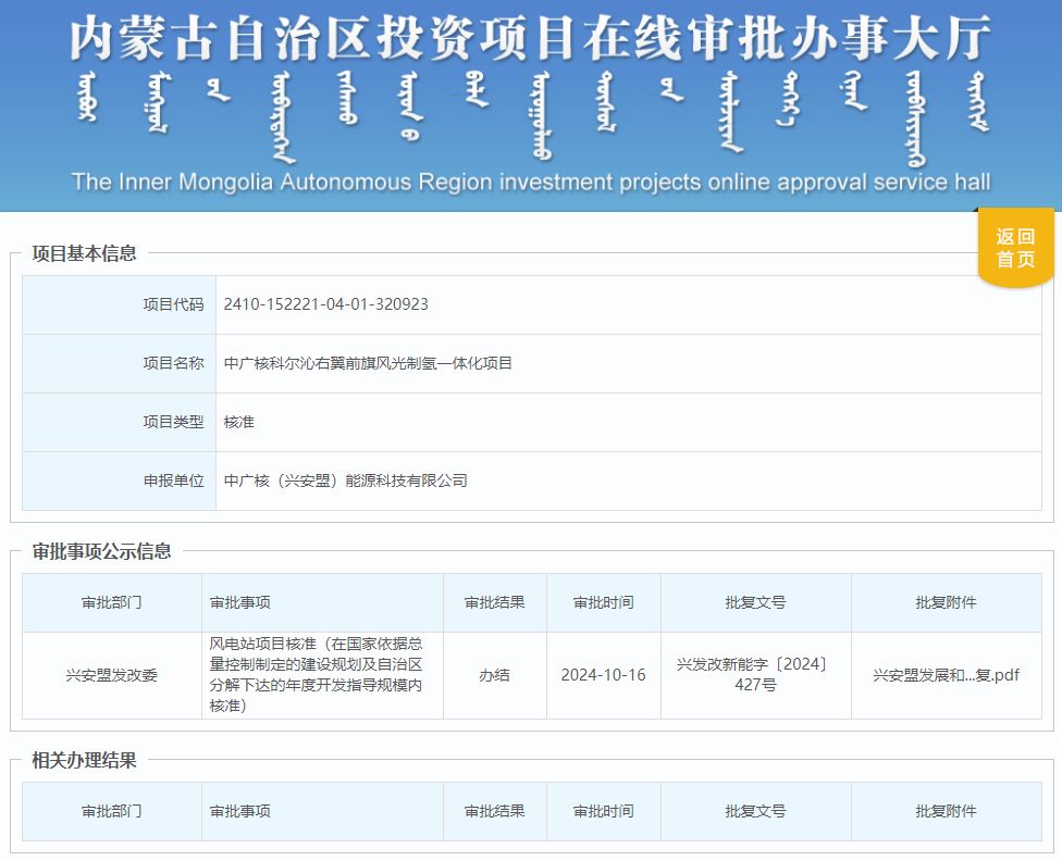 40.65億元！2GW 中廣核風(fēng)光制氫項(xiàng)目獲核準(zhǔn)批復(fù)(圖1)